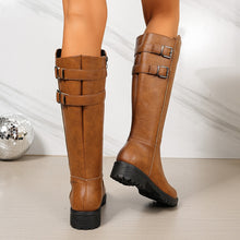 Load image into Gallery viewer, Retro Chunky-Soled High-Cut Equestrian Boots For Women