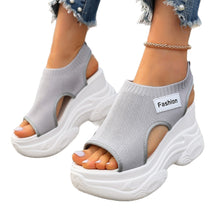 Load image into Gallery viewer, Women's Casual Fish-mouth Chunky Wedge Sandals