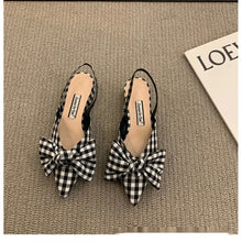 Load image into Gallery viewer, French-style Pointed-toe Bow-embellished Closed-toe Sandals For Women