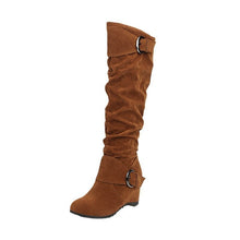 Load image into Gallery viewer, Wedge-heel British-style High-top Womens Knee-high Boots