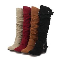 Load image into Gallery viewer, Wedge-heel British-style High-top Womens Knee-high Boots