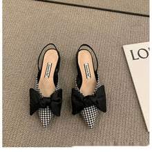 Load image into Gallery viewer, French-style Pointed-toe Bow-embellished Closed-toe Sandals For Women
