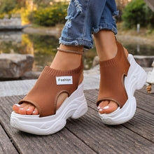 Load image into Gallery viewer, Women's Casual Fish-mouth Chunky Wedge Sandals