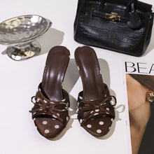 Load image into Gallery viewer, Elegant Cutout Mesh Sandals With A Bow Detail