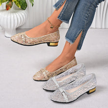 Charger l'image dans la galerie, Chaussures en maille à bout pointu et peu profond pour femmes, avec nœud pour une meilleure aération