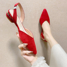 Charger l'image dans la galerie, Sandales à bout pointu, talon bas et talon ouvert pour femmes grandes tailles
