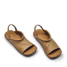 Load image into Gallery viewer, Soft-leather Square-toe Flat-heeled Womens Open-toe Roman-style All-match Beach Sandals For Outdoor Wear