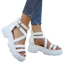 Load image into Gallery viewer, Platform All-match Hollowed-out Mid-heel Strappy Sandals