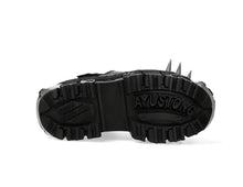 Load image into Gallery viewer, Women's Black Thick-soled Buckle-up Motorcycle Boots