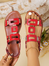 Load image into Gallery viewer, Plus-size Belt-buckle Flat Hollow-out Sandals