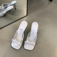Load image into Gallery viewer, French-style Sophisticated Bow-tie Square-toe Open-toe Stiletto Sandals For Women