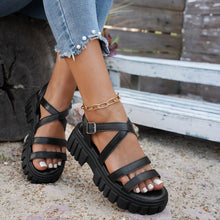 Load image into Gallery viewer, Platform All-match Hollowed-out Mid-heel Strappy Sandals