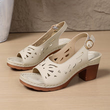 Load image into Gallery viewer, Retro-style Hollow-out Fashionable Fish-mouth Sandals With A Buckle For Outerwear