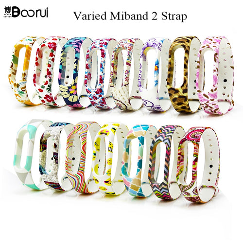 Fashion Colorful Varied Flowers Miband 2 Strap Silicone wristband Replacement pulsera correa mi band 2 straps for xiaomi mi 2