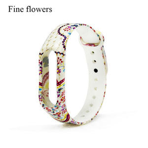 Fashion Colorful Varied Flowers Miband 2 Strap Silicone wristband Replacement pulsera correa mi band 2 straps for xiaomi mi 2