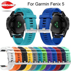 12 colors Soft Silicone Replacement wristband Watch Band bracelet strap for Garmin Fenix 5 For Smart Watch 22mm wrist band strap