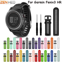 Colorful 26mm Width Outdoor Sport Silicone wrist Strap Watchband Replacement bracelte watch for Garmin Fenix 3 HR watch Band new