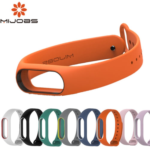 Mijobs Bracelet for xiaomi mi band 2 Strap Silicone Strap mi band 2 Bracelet Wristbands Band wrist Strap for xiaomi mi band 2