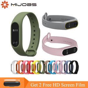 Mijobs mi band 2 Accessories Pulseira Miband 2 Strap Replacement Silicone Wriststrap for Xiaomi Mi2 Smart Bracelet Wrist Band