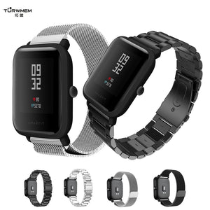 20mm Bracelet for Xiaomi Huami Amazfit Youth Smart Watch Metal Stainless Steel Strap Steel Belt Strap for Amazfit Bip Wrist Band