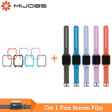 Mijobs 20mm Silicone Wrist Strap Protective Case Cover Plastic PC Shell for Huami  Xiaomi Amazfit Bip BIT PACE Lite Smart Watch