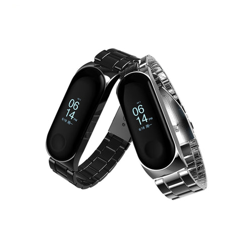 FGHGF Mi Band 3 Strap Screwless Stainless Steel Bracelet Smart Band my miband 3 Replace Accessories black For Xiaomi Mi band 3