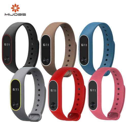 Mijobs for Xiaomi Mi Band 2 Strap Silicone Strap Bracelet Wristband Smart Band Accessories wrist Strap and Screen Protector Film