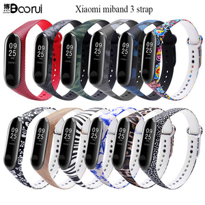 BOORUI Miband 3 Strap Mi band 3 Accessories Replacement silicone varied wrist strap for xiaomi mi 3 smart bracelets