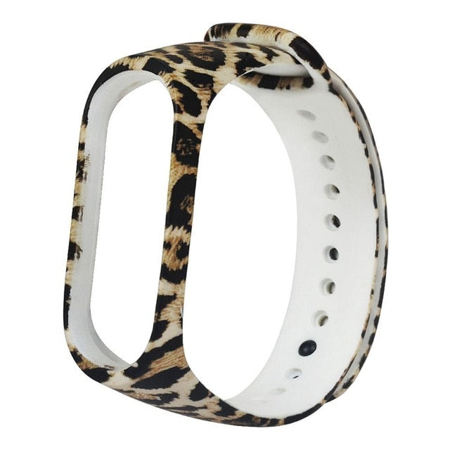 New Original Painted pattern Replacement Leopard Strap Silicon Waterproof clock watches Watch Band for Xiaomi Mi Band 3 Bracelet