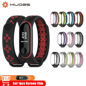Mijobs Strap for Mi Band 3 Accessories Sport Bracelet Strap for Xiaomi mi Band 3 Wrist Straps Smart Silicone Watch Band Miband 3