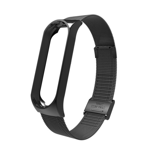 FGHGF Mi Band 3 Strap Screwless Stainless Steel Bracelet Smart Band my miband 3 Replace Accessories black For Xiaomi Mi band 3