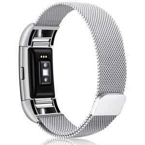 JKER Stainless Steel Magnetic Milanese Loop Band for Fitbit Charge 2 Replacement Wristband Strap for Fitbit Charge 3 Watchband