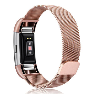 JKER Stainless Steel Magnetic Milanese Loop Band for Fitbit Charge 2 Replacement Wristband Strap for Fitbit Charge 3 Watchband
