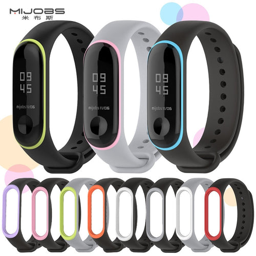 Mijobs Mi band 3 strap Silicone wrist Bracelet Strap Miband 3 Colorful Strap Wristband Smart Band mi band3 For Xiaomi Mi Band 3