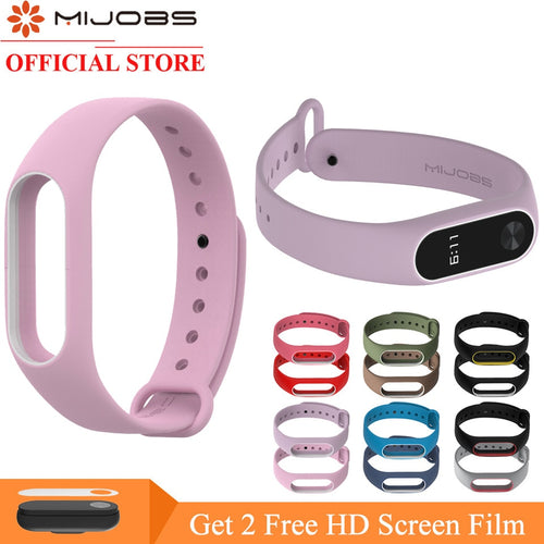 Mijobs Colorful Silicone Strap for Xiaomi Mi Band 2 mi band 2 bracelet mi band 2 strap Wristband Replacement Miband 2 Strap