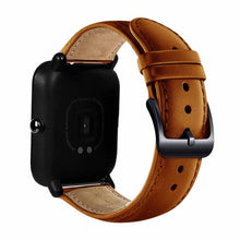 DKPLNT Black Buckle Genuine Leather for Xiaomi huami Amazfit Bip BIT PACE Lite Youth Watch Band strap fitness bracelet