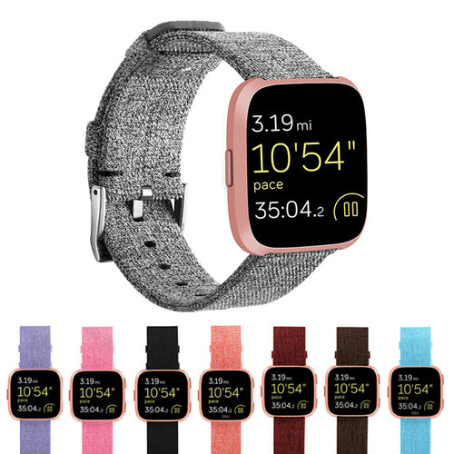 Durable Fashion Nylon Fabric Replacement Wristband Wrist Bands Watch Band Strap Accessories for Fitbit Versa Sport Smartband