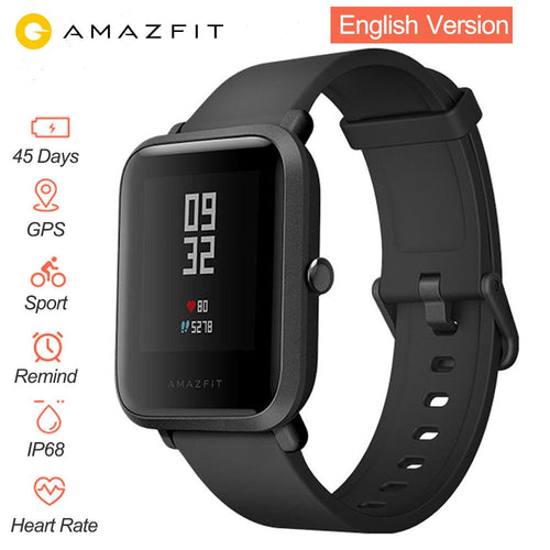 English Version Smart Watch Xiaomi Amazfit Bip Huami Mi Pace Lite IP68 GPS Gloness Smartwatch Heart Rate 45 Days Standby