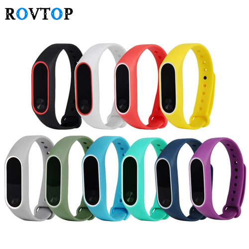 Rovtop Fashion Bracelets For Xiaomi Mi Band 2 Sport Watch Strap Silicone Wrist Strap For Xiaomi MiBand2 Bracelet Wriststrap Z2