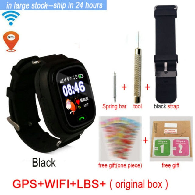 Q90 GPS Child Smart Watch Phone Position Children Watch 1.22 inch Color Touch Screen WIFI SOS Smart Baby Watch Q50 q80 q60 Watch