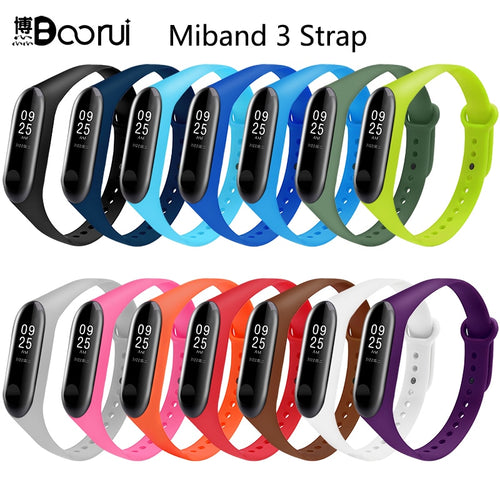 BOORUI Mi Band 3 Strap wrist strap for Xiaomi mi band 3 Silicone Miband 3 accessories Colorful pulsera correa Mi 3 replacement