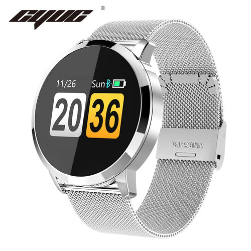 CYUC Q8 Smart Watch OLED Color Screen men Fashion Fitness Tracker Heart Rate Blood Pressure Oxygen Smartwatch