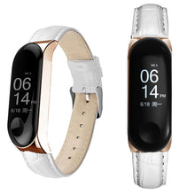Black Rose Gold Case Smart Watch band for Xiaomi Mi Band 3 Leather strap For xiaomi mi band 3 bracelet Miband 3 Strap