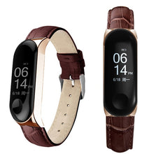 Black Rose Gold Case Smart Watch band for Xiaomi Mi Band 3 Leather strap For xiaomi mi band 3 bracelet Miband 3 Strap