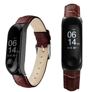 Black Rose Gold Case Smart Watch band for Xiaomi Mi Band 3 Leather strap For xiaomi mi band 3 bracelet Miband 3 Strap