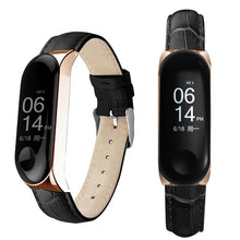 Black Rose Gold Case Smart Watch band for Xiaomi Mi Band 3 Leather strap For xiaomi mi band 3 bracelet Miband 3 Strap