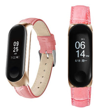 Black Rose Gold Case Smart Watch band for Xiaomi Mi Band 3 Leather strap For xiaomi mi band 3 bracelet Miband 3 Strap