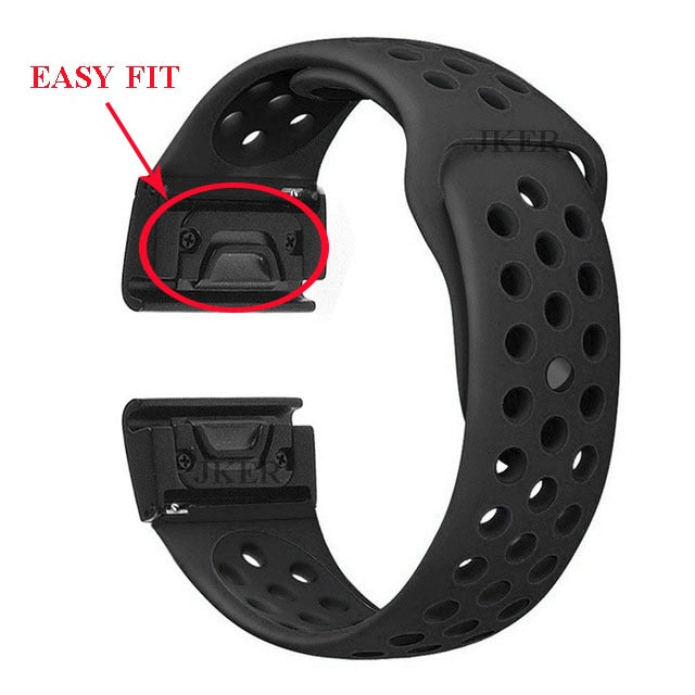 22 26mm Silicone Watch Band Easy Quick Fit Strap for Garmin Fenix 3 3HR/Fenix 5X/Fenix 5X Plus/S60/D2/MK1/Fenix 5/Fenix 5 Plus