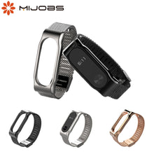 Mijobs Mi Band 2 Strap Bracelet wrist Mi band2 strap Smart Band MiBand 2 Strap Wristband black Magnet Metal for xiaomi Mi Band 2