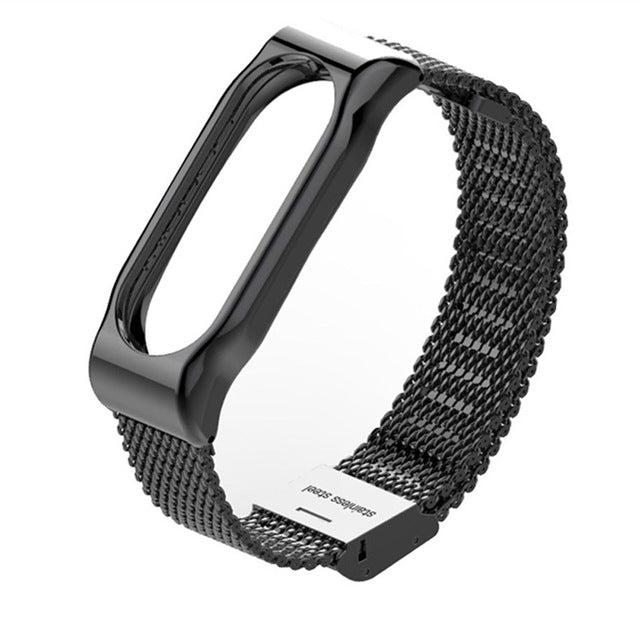 Mijobs Mi Band 2 Strap Bracelet wrist Mi band2 strap Smart Band MiBand 2 Strap Wristband black Magnet Metal for xiaomi Mi Band 2